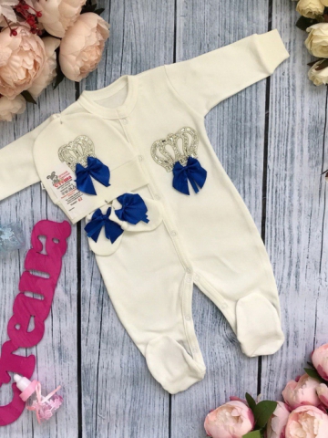 Купить оптом 166. Комбинезон с шапкой и царапками,100% хлопок интерлок в Сыктывкаре