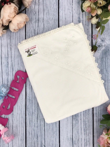 229. Крестильная пеленка, хлопок 100% Махра, молочный