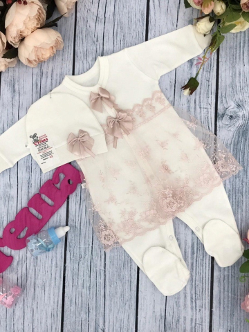 Купить оптом 258-П. Комбинезон с шапкой, хлопок 80% велюр 20% ПЭ, пудра в Сыктывкаре