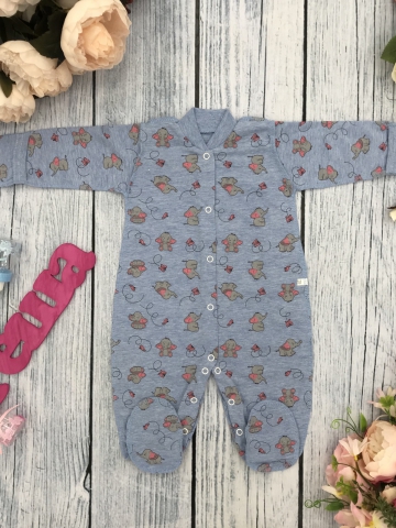 271-Г. Комбинезон, хлопок 100 % кулирка 56,62,68,74,80, голубой