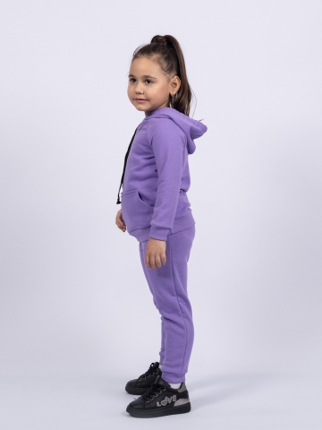 311-Л. Свитшот с капюшоном + Штаны, хлопок 65%, 35% ПЭ, 3-х нитка ( без начеса) лиловый 98,104,110,116