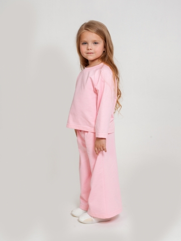 323-Р. Костюм детский Палаццо, розовый, 70% хлопок, 25% ПЭ, 5% лайкра, футер 2-х нитка без начеса, размеры 146,152,158