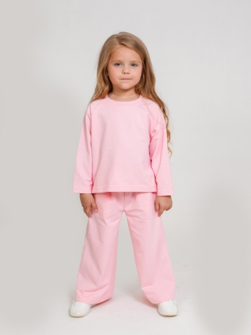 323-Р. Костюм детский Палаццо, розовый, 70% хлопок, 25% ПЭ, 5% лайкра, футер 2-х нитка без начеса, размеры 146,152,158